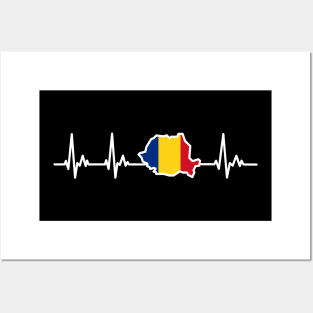 Romanian Flag My Heart Beats for Romania Posters and Art